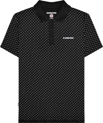 Lambretta Heren SS24 Polka Dot Poloshirt (Zwart)