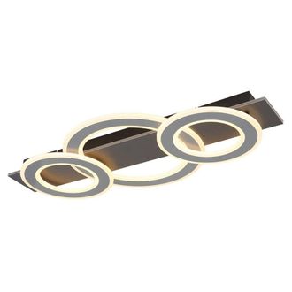 Netlighting Jayden 3 Ring Semi Flush Ceiling Light Anthracite 3x LED 3000K in Grey