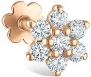 Maria Tash Diamond Flower Threaded Stud Earring in Rose Gold at Nordstrom, Size 5.5 Mm