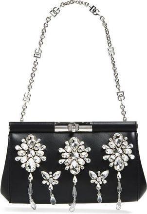 Dolce & Gabbana Marlene Crystal Shoulder Bag in 80999 Nero at Nordstrom