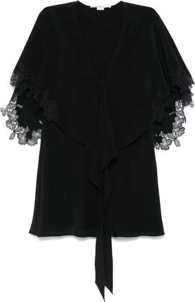 Stella McCartney Blusa con dettagli in pizzo - Nero