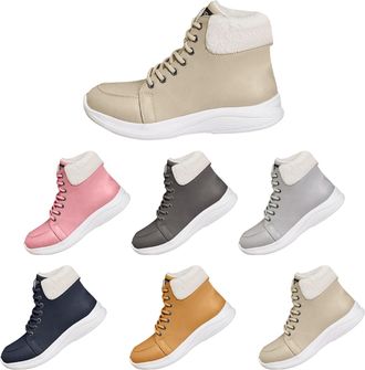 Generic Womens Lace Up Ankle Boots Warm Faux Fur Lined Short Boots Ladies Winter Snow Booties Outdoor Insulated Anti Slip Shoes Waterproof Running Sports Shoe