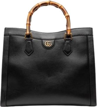 Gucci Pre-owned Handbags, female, Black, Size: ONE SIZE Pre-owned Leather Handbag