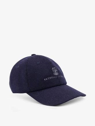 Brunello Cucinelli Mens Baseball Hat Blue Virgin Wool