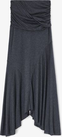 Ganni Mixed Long Skirt in Grey Jersey - Size 10/12 Modal