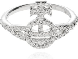 Vivienne Westwood Ring met logo - Dames - Ringen - Grijs - S - Accessoires