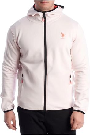 U.S.Polo Association Fleece Zip-Up Hoodie - Heren - Trainingsjackets - Roze - M - Polyester - Fitness