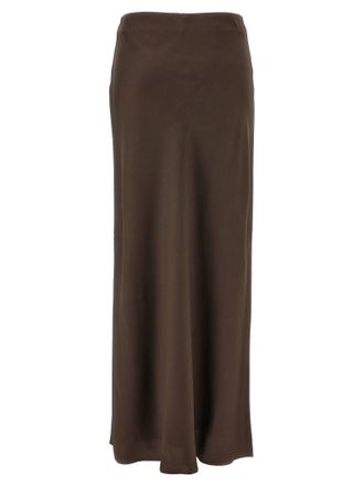 Brunello Cucinelli Viscose-Blend Slit Skirt - Brown