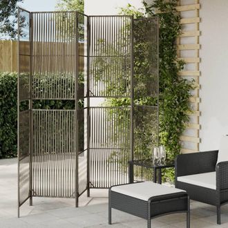 vidaXL Biombo De 6 Paneles Rat&aacute;n Sint&eacute;tico Gris Vidaxl