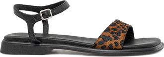 Vagabond Izzy leather leopard-print sandals - women - Rubber/Leather/Leather - 36 - Brown