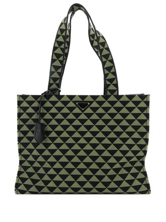 Prada Symbole Shopper Jacquard Horizontal tote bag - Black