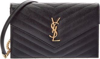 Saint Laurent Cassandra Leather Wallet On Chain