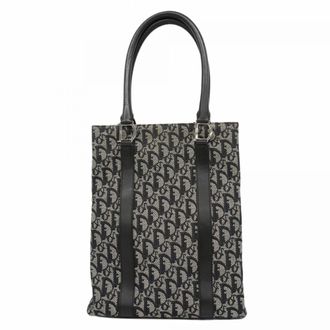 Dior Black Gray Canvas Tote Bag (Pre-Owned)