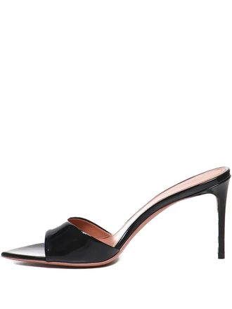 Giuliano Galiano 80mm Alixia pointed-toe patent leather mules - Black