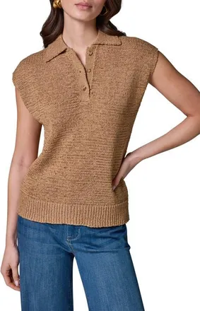 DKNY Sleeveless Polo Sweater in Fawn at Nordstrom, Size X-Small