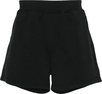 Dsquared2 logo-print track shorts - men - Cotton/Cotton - L - Black