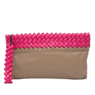 Bottega Veneta Pre-owned Bottega Veneta Intrecciato Trimmed Bicolor Nappa Clutch Ladies 1XM6REKBK4PODZJU