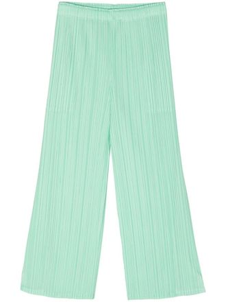 Pleats Please Issey Miyake Pantaloni crop con pieghe - Verde