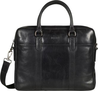 Howard London Tassen, Heren, Zwart, ONE Size, Leer, Ashton Laptop Bag