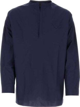 Prada Marineblauwe Poplin Oversized Shirt