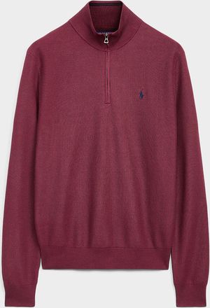 Polo Ralph Lauren Polo Shirt Ralph Lauren - Mens Honeycomb-stitch zip-neck sweater