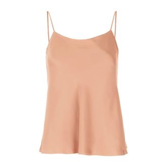 Herno Sleeveless Tops, female, Pink, Size: M Satin Tank Top