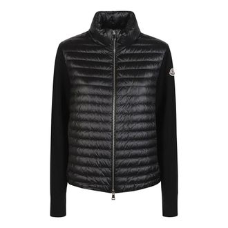 Moncler Winter Jackets, female, Black, Size: L Tricot Cardigan
