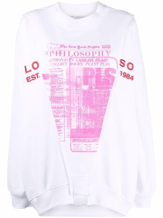 Philosophy di Lorenzo Serafini Felpa con stampa - Bianco