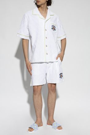 Casablanca Shorts With Patch, Mens, White