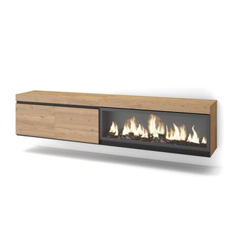 Skraut Home Skraut Home - Mueble Tv, Televisi&oacute;n, Muebles De Sal&oacute;n, Almacenaje, 210, Para Tv Hasta 80, Chimenea El&eacute;ctrica Xxl, Colgado, Suspendido, Estilo Moderno,