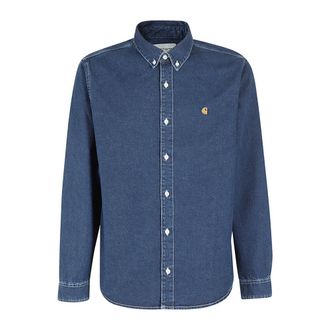 Carhartt Work in Progress Carhartt Wip, Denim Shirts, male, Blue, Size: S Weldon Shirt