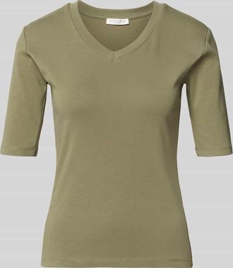 Christian Berg T-Shirt mit V-Ausschnitt in Oliv, Gr&ouml;&szlig;e XXL