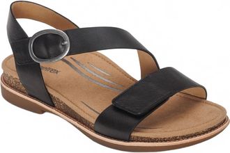 Aetrex Womens Tamara Asymmetrical Quarter Strap Sandal In Black