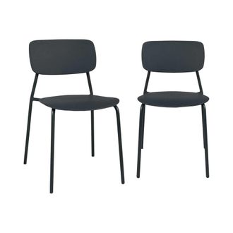 Sweeek Silla de jard&iacute;n apilable de acero y pl&aacute;stico, set de 2, antracita