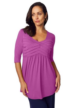 Jessica London Stretch Knit Pleated Tunic in Deep Orchid at Nordstrom, Size 16