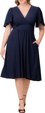 Kiyonna Crystal Cove Metallic Cocktail Dress in Evening Star at Nordstrom, Size 0X