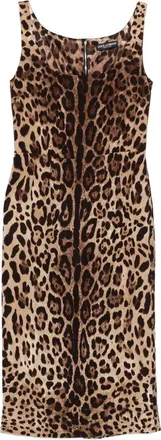 Dolce & Gabbana Animal-print Sleeveless Midi Dress