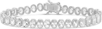 SHYMI Bezel Set Oval Cubic Zirconia Tennis Bracelet in Silver at Nordstrom