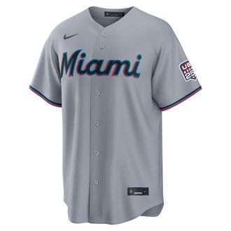 Nike Kyle Stowers Miami Marlins USA 250 Nike Mens MLB Stadium Jersey in Grey | RE260MI4AJU-HSL