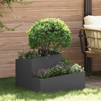 Berkfield Home Plastic Planter Black High-density polyethylene Medium