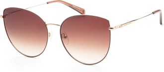 Longchamp Womens 60mm Rose Gold Sunglasses