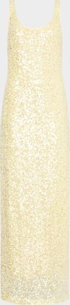 Milly Tatum Sleeveless Sequin Stretch Maxi Dress