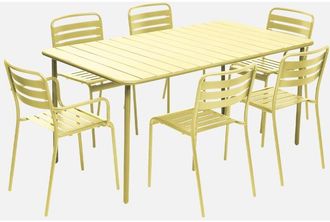 Sweeek Mesa De Jard&iacute;n De Metal 2 Sillones 4 Sillas