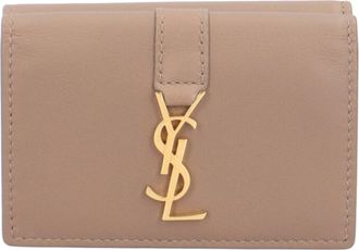 Saint Laurent Beige Leather Wallet (Tri-Fold) (Pre-Owned)