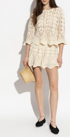 Zimmermann Lace Shorts, Womens, Cream