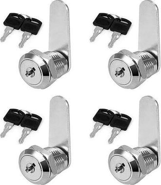 OEM Juego De 4 Cerraduras De Cilindro Para Cajones, Buzones Y Armarios Cerradura De Leva De 30 Mm. Cada Cerradura Tiene Una Llave Diferente Para El Armari