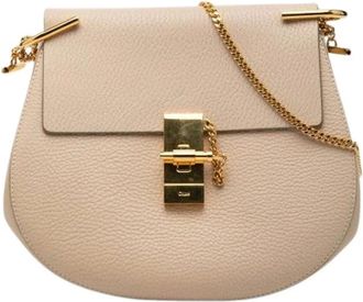 Chlo&eacute; Pre-owned Cross Body Bags, female, Beige, Size: ONE SIZE Pre-owned Drew Shoulder Bag