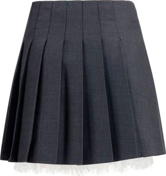 Self Portrait Womens Gray Polyamide Mini Skirt