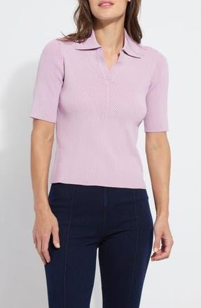 Lyss&eacute; Kenzie Johnny Collar Rib Polo in Rose Shadow at Nordstrom Rack, Size X-Large