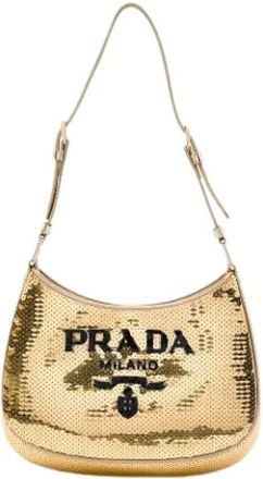 Prada Pre-owned Vintage Schoudertas - Dames - Vintage Schoudertas - Geel - ONE Size - Satijn - Vintage